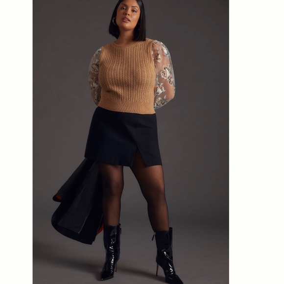 NWT Anthropologie Maeve Contrast-Sleeve Sweater S - Picture 8 of 17